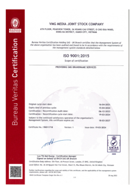 Chứng nhận ISO 9001:2015