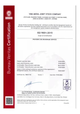 Chứng nhận ISO 9001:2015